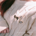 Korean Bow Alloy Rhinestone Pearl Brooch Set for Women Girl Coat Sweater Accessories Vintage Badge Fashion Jewelry Handmade